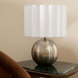 Caia - Brushed Steel Scallop Shade Table Lamp - thumbnail 2