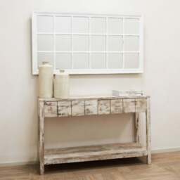 Sasha - White Shabby Chic Rectangular Window Mirror 134cm x 70cm - thumbnail 2