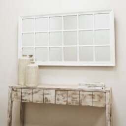 Sasha - White Shabby Chic Rectangular Window Mirror 134cm x 70cm - thumbnail 3