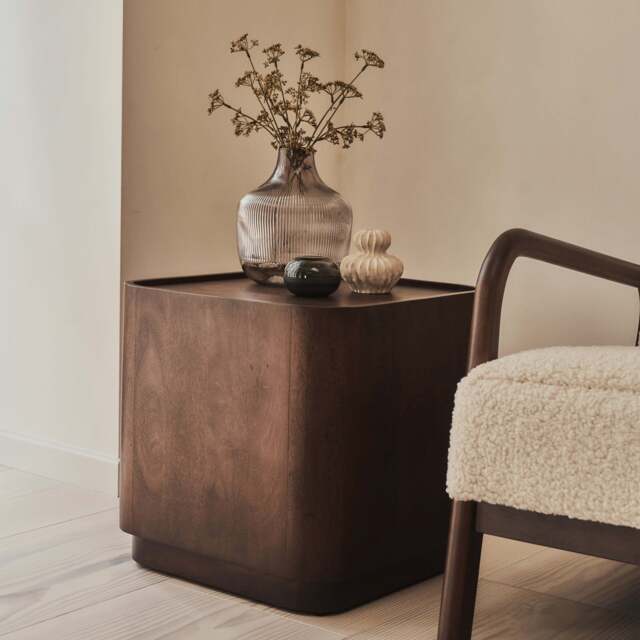 Fairmont - Dark Wood Premium Square Side Table - image 1