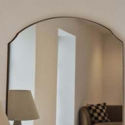 Isla - Gold Arched Metal Overmantle Wall Mirror 120cm x 90cm - thumbnail 6