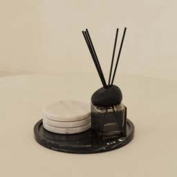 Travara - Black Marble Round Decorative Tray - thumbnail 5
