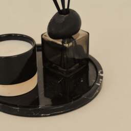 Travara - Black Marble Round Decorative Tray - thumbnail 3