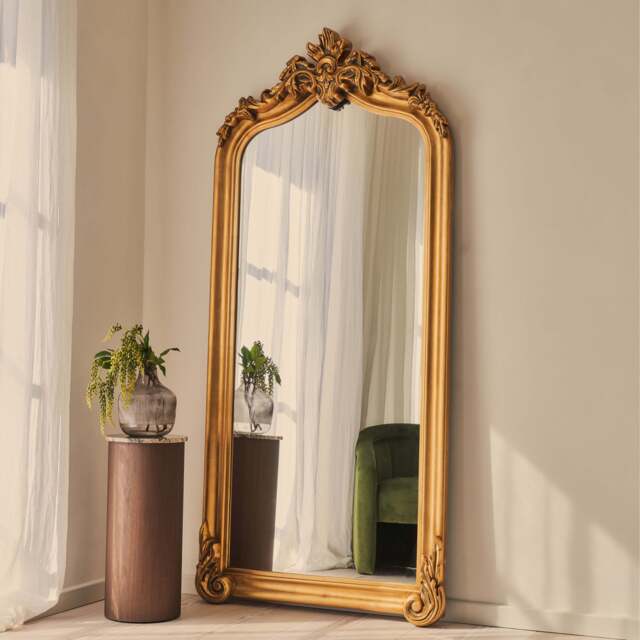 Cristina - Full Length Gold Arched Ornate Mirror 200cm x 90cm - image 1