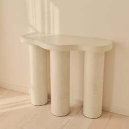 Savanna - Large Concrete Curved Wooden Console Table - thumbnail 5