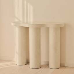 Savanna - Large Concrete Curved Wooden Console Table - thumbnail 2