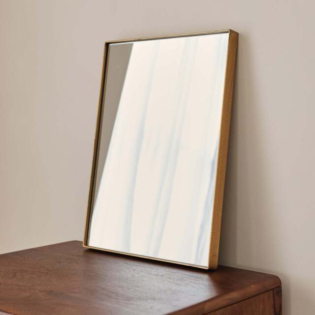 Theo - Gold Rectangular Metal Wall Mirror 40cm x 30cm - image 1