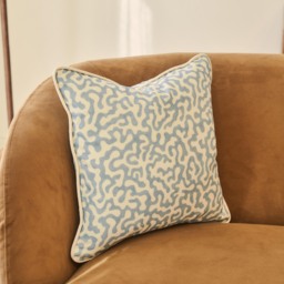 Pakko - Blue Printed Fabric Cushion - thumbnail 5