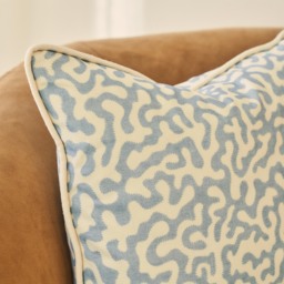Pakko - Blue Printed Fabric Cushion - thumbnail 4