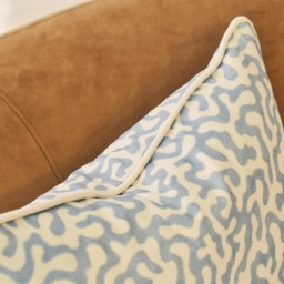 Pakko - Blue Printed Fabric Cushion - thumbnail 6