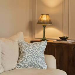 Pakko - Blue Printed Fabric Cushion - thumbnail 1