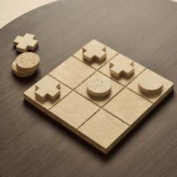 Noughts And Crosses - Cream Travertine Decorative Accessory - thumbnail 1