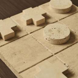Noughts And Crosses - Cream Travertine Decorative Accessory - thumbnail 6