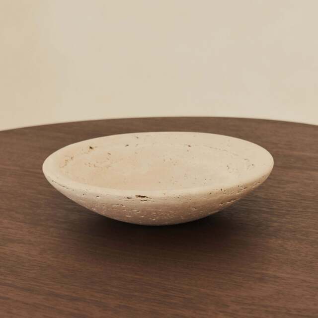 Marbelle - Cream Travertine Decorative Bowl - image 1