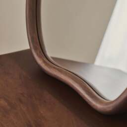 Aaliyah - Dark Wood Irregular Wall Mirror 42cm x 35cm - thumbnail 6