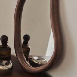 Aaliyah - Dark Wood Irregular Wall Mirror 42cm x 35cm - thumbnail 2