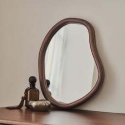 Aaliyah - Dark Wood Irregular Wall Mirror 42cm x 35cm - thumbnail 4