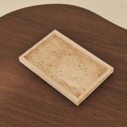 Travara - Cream Travertine Large Rectangular Decorative Tray - thumbnail 4