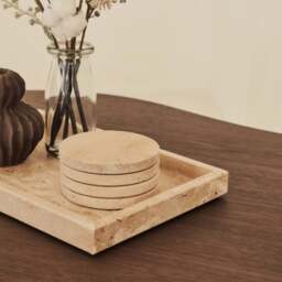 Travara - Cream Travertine Large Rectangular Decorative Tray - thumbnail 6