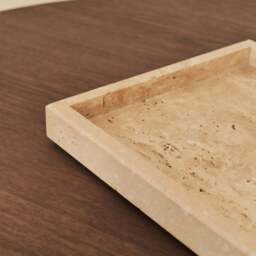 Travara - Cream Travertine Large Rectangular Decorative Tray - thumbnail 3