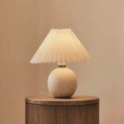 Corsica - Stone Ceramic Pleated Shade Table Lamp