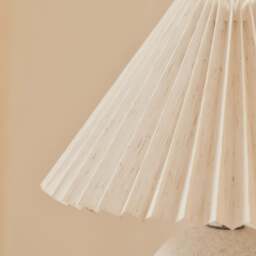 Corsica - Stone Ceramic Pleated Shade Table Lamp - thumbnail 5