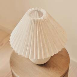 Corsica - Stone Ceramic Pleated Shade Table Lamp - thumbnail 4
