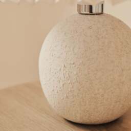 Corsica - Stone Ceramic Pleated Shade Table Lamp - thumbnail 6