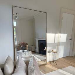 Theo - Full Length Gold Rectangular Extra Large Metal Mirror 190cm x 120cm - thumbnail 2