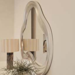 Riva - Brushed Chrome Pond Shaped Irregular Mirror 120cm x 90cm - thumbnail 6