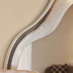 Riva - Brushed Chrome Pond Shaped Irregular Mirror 120cm x 90cm - thumbnail 2