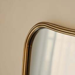 Louis - Gold Curved Metal Overmantle Mirror 90cm x 75cm - thumbnail 6