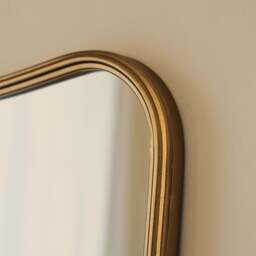 Louis - Gold Curved Metal Overmantle Mirror 90cm x 75cm - thumbnail 4