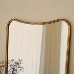 Louis - Gold Curved Metal Overmantle Mirror 90cm x 75cm - thumbnail 5