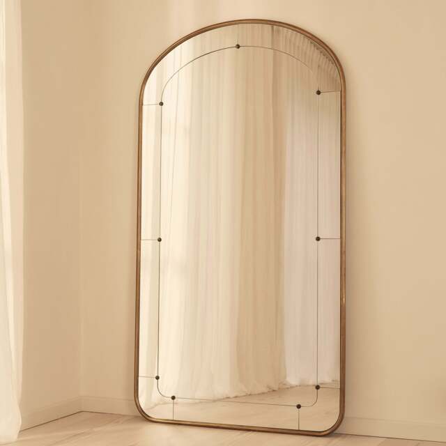 Venosa - Full Length Gold Arched Metal Mirror 180cm x 100cm - image 1