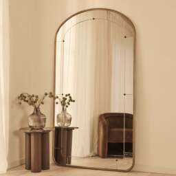 Venosa - Full Length Gold Arched Metal Mirror 180cm x 100cm - thumbnail 2