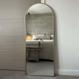 Liberty - Full Length Gold Large Arched Metal Mirror 160cm x 60cm - thumbnail 2