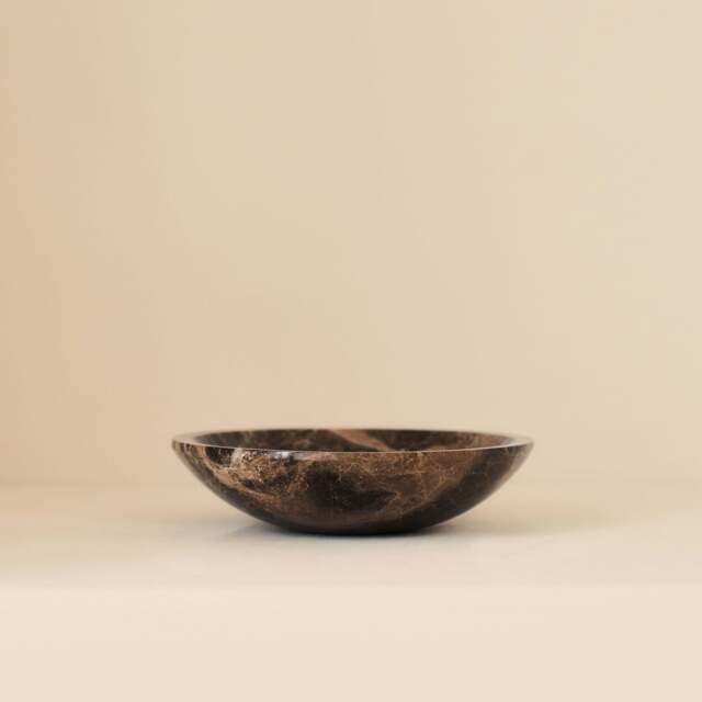 Marbelle - Dark Emperador Marble Decorative Bowl - image 1