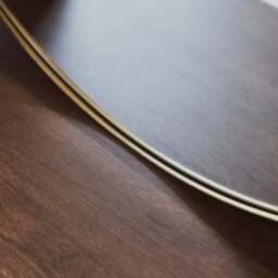 Theo - Gold Round Metal Extra Large Wall Mirror 120cm x 120cm - thumbnail 2
