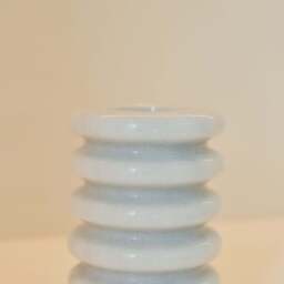 Varella - White Marble Ribbed Decorative Vase 15cm - thumbnail 5