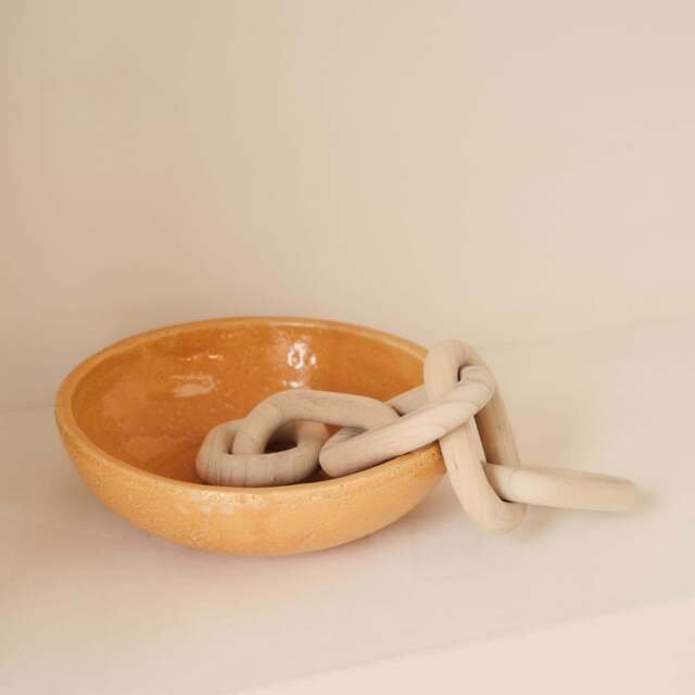 Portera - Ochre Gloss Ceramic Decorative Bowl - image 1