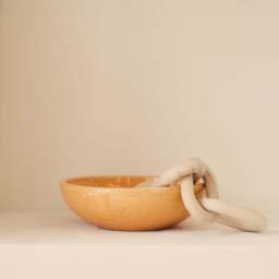 Portera - Ochre Gloss Ceramic Decorative Bowl - thumbnail 6