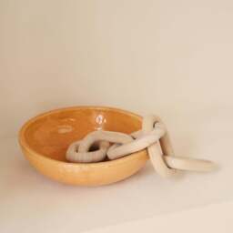 Portera - Ochre Gloss Ceramic Decorative Bowl