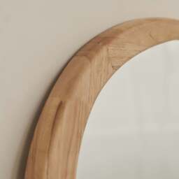 Arcurva - Large Overmantle Light Wood Irregular Mirror 130cm x 80cm - thumbnail 4