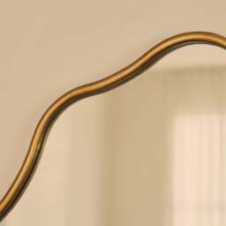 Sabrina - Gold Wavy Oval Metal Wall Mirror 100cm x 70cm - thumbnail 4