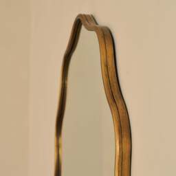 Sabrina - Gold Wavy Oval Metal Wall Mirror 100cm x 70cm - thumbnail 6