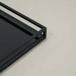 Brooklyn - Black Modern Square Tinted Mirrored Decorative Tray - thumbnail 6