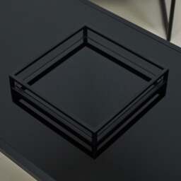 Brooklyn - Black Modern Square Tinted Mirrored Decorative Tray - thumbnail 5