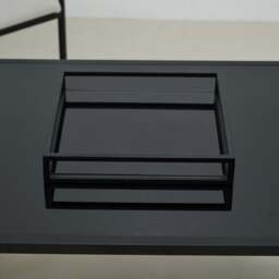 Brooklyn - Black Modern Square Tinted Mirrored Decorative Tray - thumbnail 4
