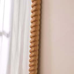 Cordelia - Light Wood Rope Twist Full Length Arched Mirror 170cm x 80cm - thumbnail 6